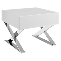 Sector Nightstand - White, 1 Drawer 