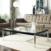 LC10 Rectangle Glass Top Coffee Table - EEI-573-BLK