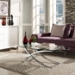 Criss Cross Oval Glass Coffee Table - EEI-659