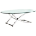 Criss Cross Oval Glass Coffee Table - EEI-659