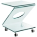 Rolling Z Clear Glass Side Table - EEI-681-CLR