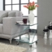 Rolling Z Clear Glass Side Table - EEI-681-CLR