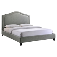Charlotte Nailhead Queen Bed - Gray 