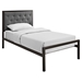 Mia Twin Fabric Bed - Brown, Gray - EEI-5178-BRN-GRY-SET