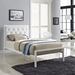 Mia Twin Tufted Faux Leather Bed - White - EEI-5179-WHI-WHI-SET