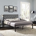 Mia Tufted Fabric Bed - Brown Gray - EEI-518-BRN-GRY-SET