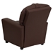 Leather Kids Recliner Chair - Cup Holder, Brown - FLSH-BT-7950-KID-BRN-LEA-GG