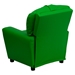 Upholstered Kids Recliner Chair - Cup Holder, Green - FLSH-BT-7950-KID-GRN-GG