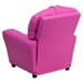 Upholstered Kids Recliner Chair - Cup Holder, Hot Pink - FLSH-BT-7950-KID-HOT-PINK-GG
