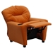 Microfiber Kids Recliner Chair - Cup Holder, Orange - FLSH-BT-7950-KID-MIC-ORG-GG