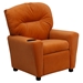 Microfiber Kids Recliner Chair - Cup Holder, Orange - FLSH-BT-7950-KID-MIC-ORG-GG