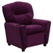Microfiber Kids Recliner Chair - Cup Holder, Purple - FLSH-BT-7950-KID-MIC-PUR-GG