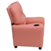 Upholstered Kids Recliner Chair - Cup Holder, Pink - FLSH-BT-7950-KID-PINK-GG