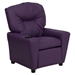 Upholstered Kids Recliner Chair - Cup Holder, Purple - FLSH-BT-7950-KID-PUR-GG