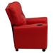 Upholstered Kids Recliner Chair - Cup Holder, Red - FLSH-BT-7950-KID-RED-GG