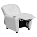 Upholstered Kids Recliner Chair - Cup Holder, White - FLSH-BT-7950-KID-WHITE-GG