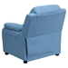 Deluxe Padded Upholstered Kids Recliner - Storage Arms, Light Blue - FLSH-BT-7985-KID-LTBLUE-GG