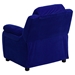 Deluxe Padded Upholstered Kids Recliner - Storage Arms, Blue, Microfiber - FLSH-BT-7985-KID-MIC-BLUE-GG