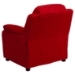 Deluxe Padded Upholstered Kids Recliner - Storage Arms, Red, Microfiber - FLSH-BT-7985-KID-MIC-RED-GG