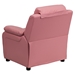 Deluxe Padded Upholstered Kids Recliner - Storage Arms, Pink - FLSH-BT-7985-KID-PINK-GG