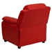 Deluxe Padded Upholstered Kids Recliner - Storage Arms, Red - FLSH-BT-7985-KID-RED-GG