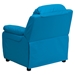 Deluxe Padded Upholstered Kids Recliner - Storage Arms, Turquoise - FLSH-BT-7985-KID-TURQ-GG