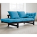 Beat Convertible Futon Set - Black Finish Wood Frame - FF-BEATBL1