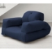 Hippo Convertible Chair with Arms in Navy Blue - FF-HIP1003