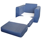 Kids Chair Sleeper in Blue Micro Suede