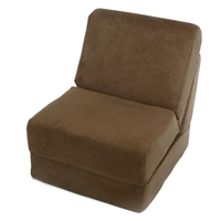 Teen Chair Sleeper in Brown Micro Suede 