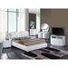 Lucas Leatherette Bed in White, Extra Padded Headboard - GLO-8269-WH-M-BED