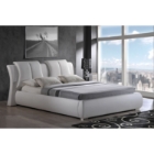 Lucas Leatherette Bed in White, Extra Padded Headboard