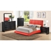 Alejandro Leatherette Bed in Red - GLO-8272-R-M-BED