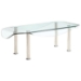 Crystal Coffee and End Table Set with Clear Glass Top - GLO-CB020-CTET