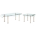 Crystal Coffee and End Table Set with Clear Glass Top - GLO-CB020-CTET