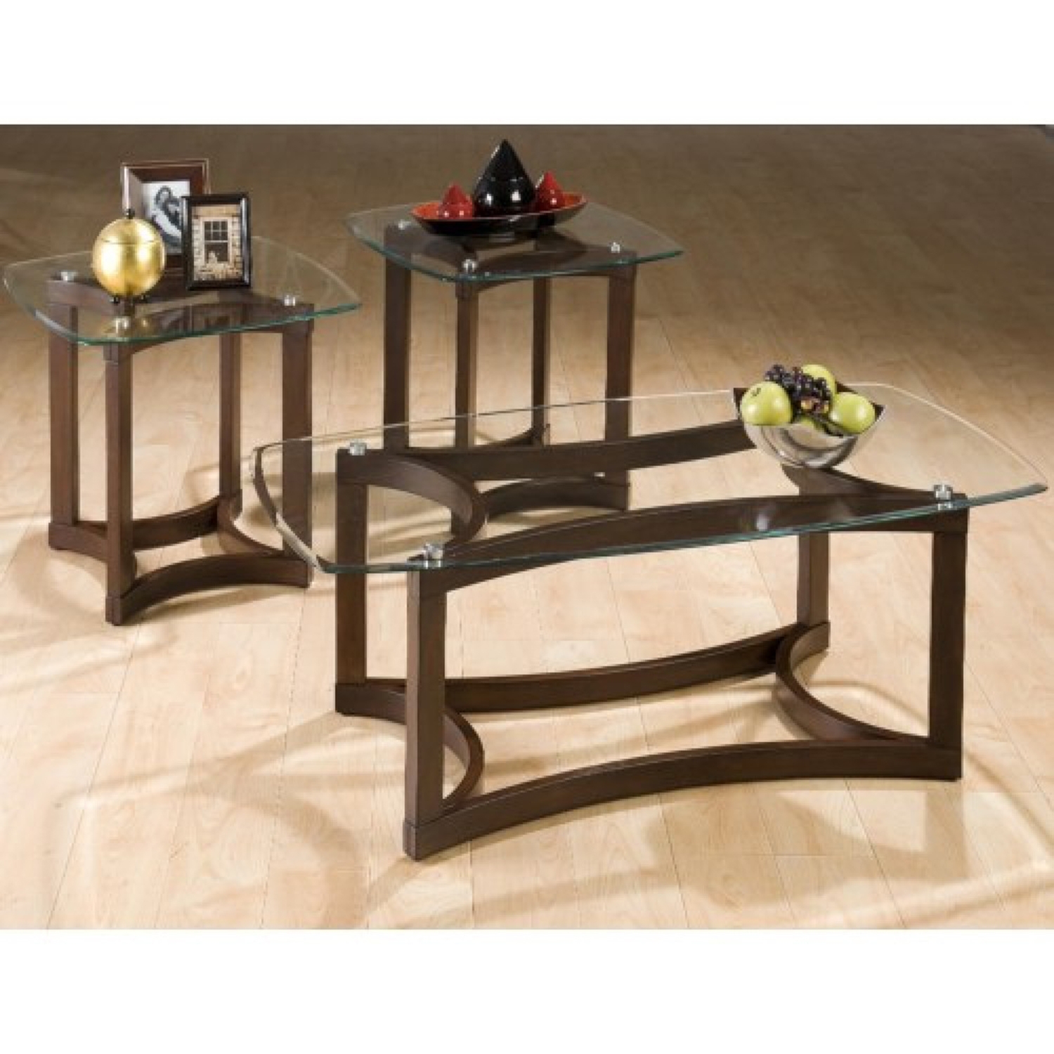 Bellingham 3 Pieces Occasional Tables Set - Glass Top 
