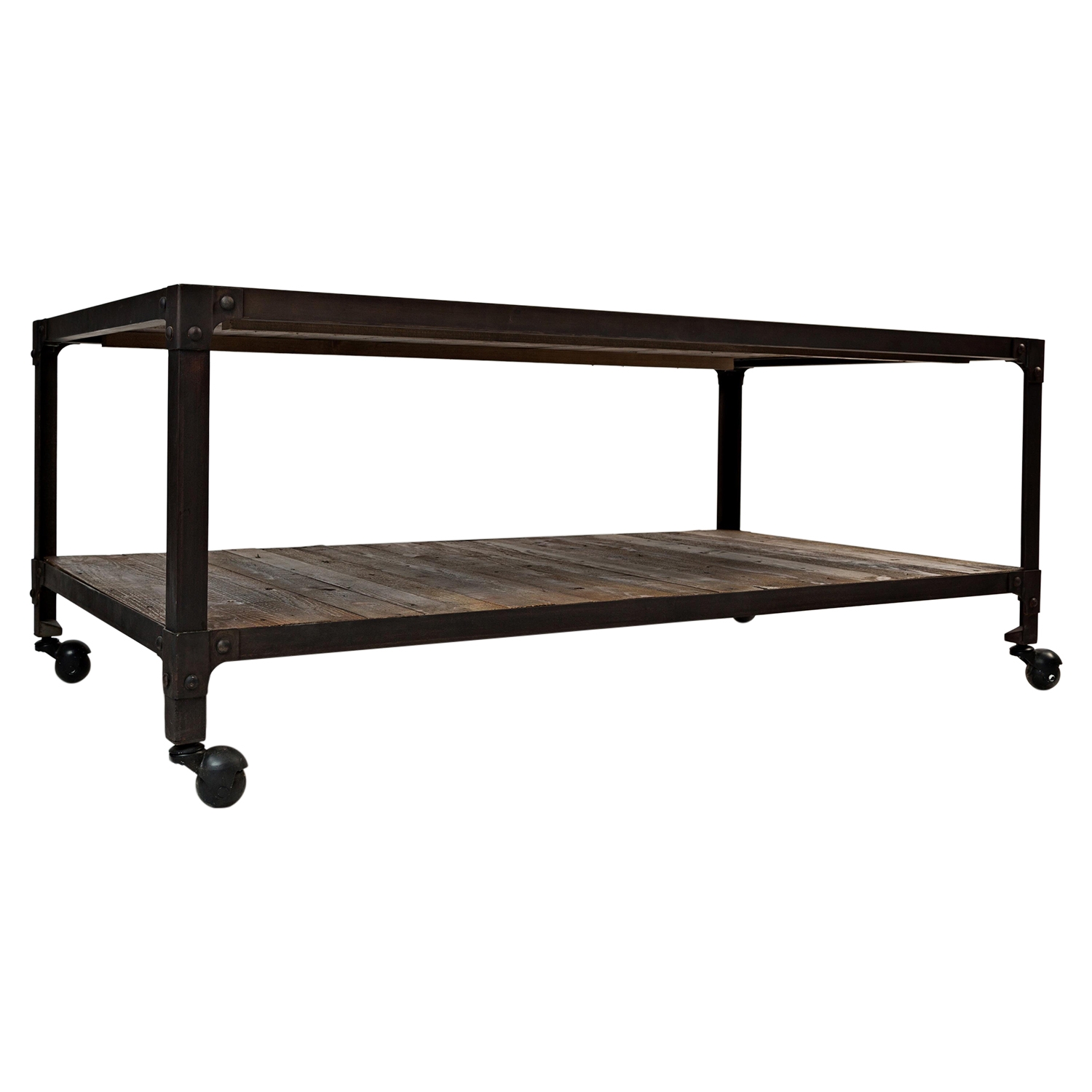 Franklin Forge Cocktail Table - Casters, Shelf 