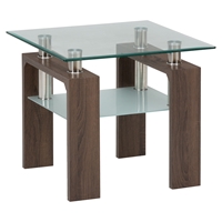 Compass End Table - Glass Top 