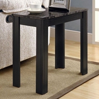 Allegro Side Table - Gray Top, Black Finished Legs 