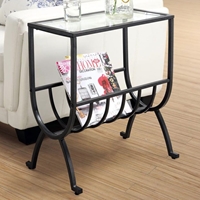 Charisma Side Table with Magazine Storage - Stardust Brown 