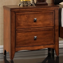 Auckland 2-Drawer Nightstand - Hardwood, Antique Oak Finish 