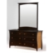 Clove Six Drawer Dresser with Rattan Panels and Knobs - NDF-RATTAN-6D