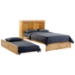 Vanilla Platform Bed with Cherry Bookcase Headboard - NDF-VANILLA-CH