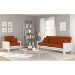 Cottage Studio White Futon Frame & Mattress Set - NF-COTT-MOSET#