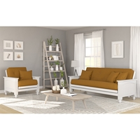 Cottage Studio White Full Size Futon & Chair Roomset 
