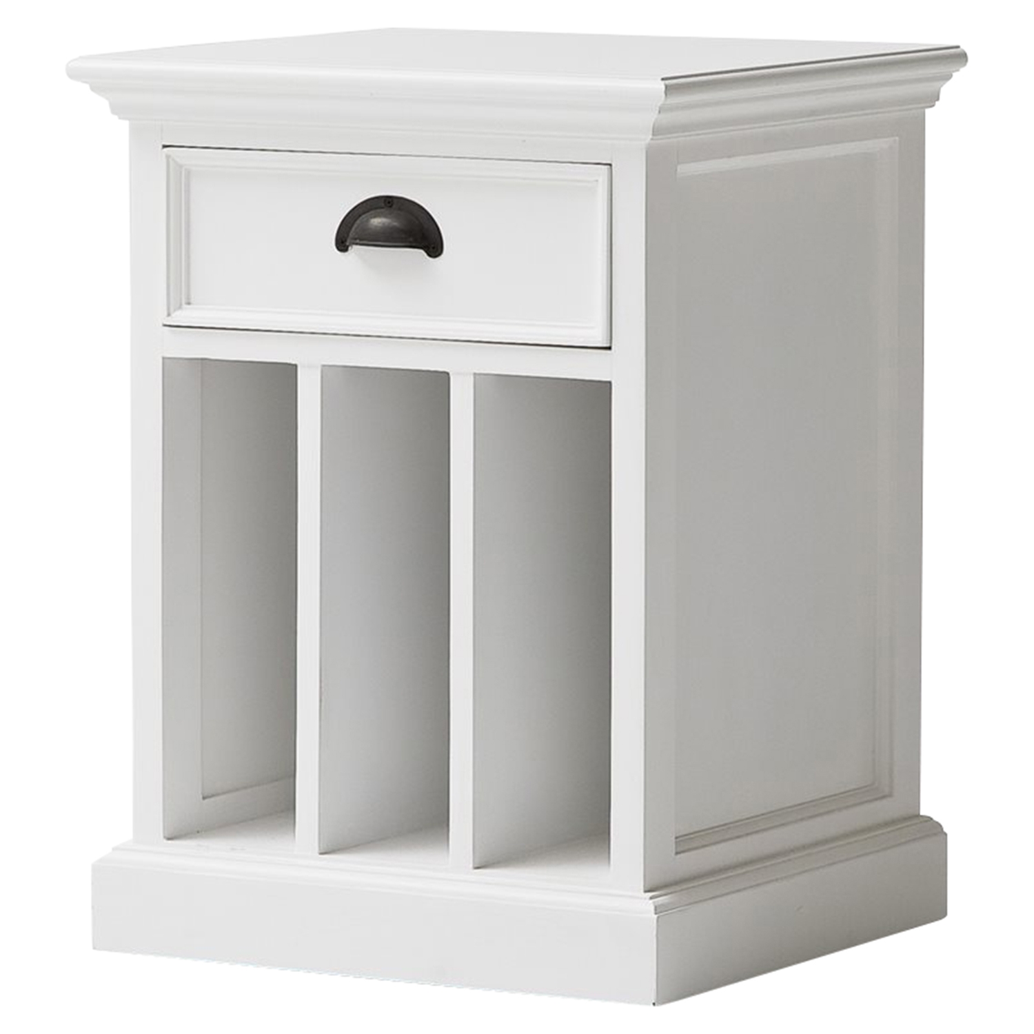 Halifax Bedside Table - 2 Dividers, Pure White 
