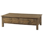 Salvaged Wood 2-Drawer Coffee Table - Cup Handles