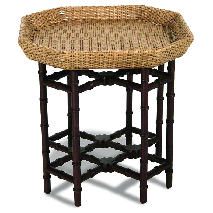 Urban Octagonal End Table - Rattan Weave 
