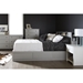 Vito Queen Mates Bed - 2 Drawers, Bookcase Headboard, Soft Gray - SS-10043