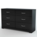 Step One Black Dresser with 6 Drawers - SS-3107010